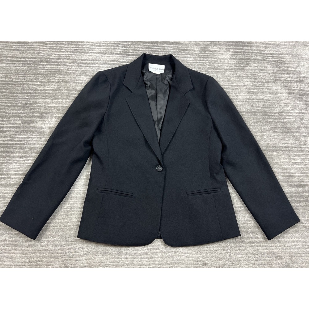 The Wardrobe‎ Builder by Petite Concept Blazer Jacket Womens 6 Black Longsleeve